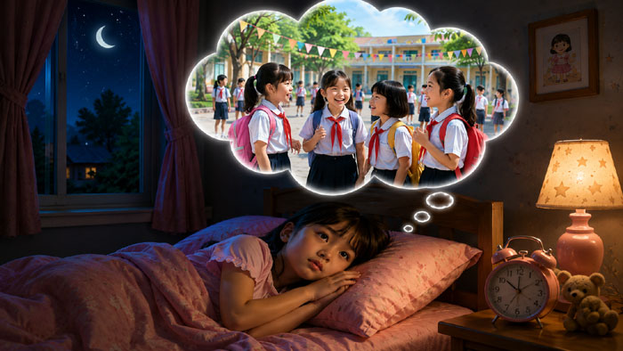 Tôi tạo hình ảnh bạn nhỏ tâm trạng háo hức đến trường để bài đọc thêm hấp dẫn